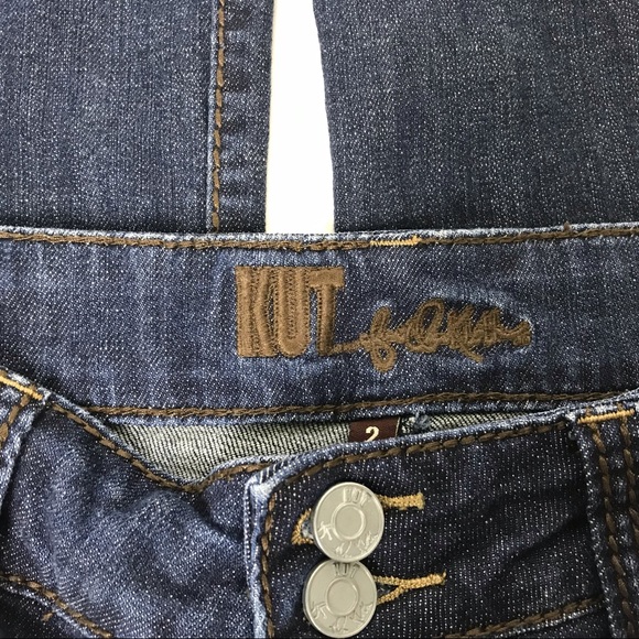 Kut From The Kloth Woman's Blue Jeans Size 2 Back Flap Pockets Embroidered - Picture 5 of 6